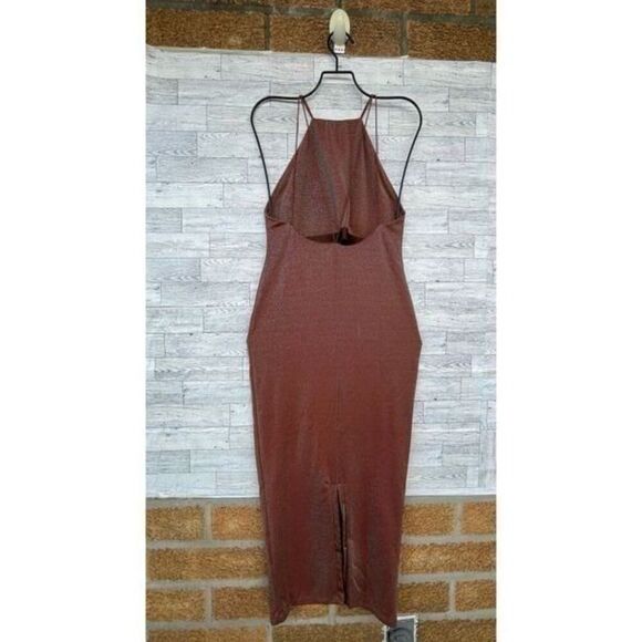 ALIX NYC Shiloh Halter Dress in Iridescent Copper medium - Picture 7 of 12